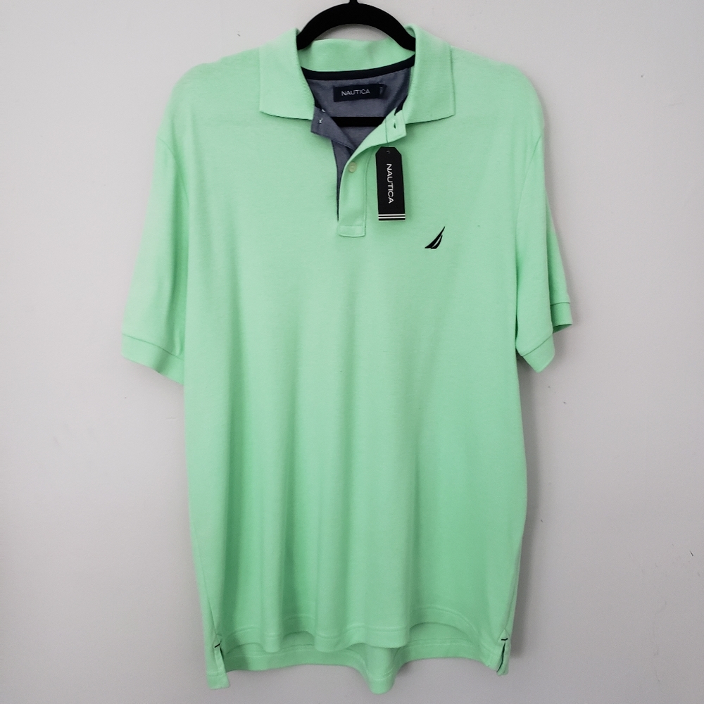 NWT green cotton polo nautica